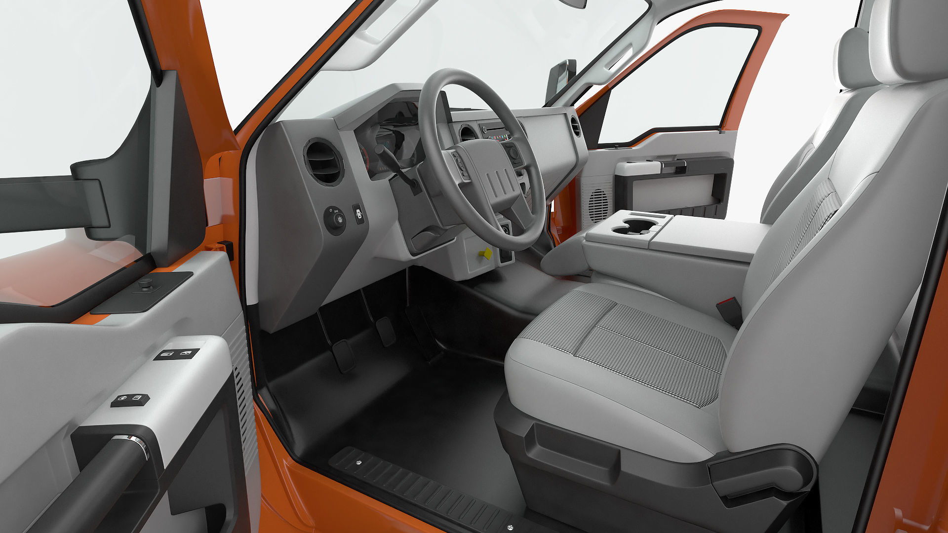 Crew Cab Chassis Truck Generic Rigged 3D model_20