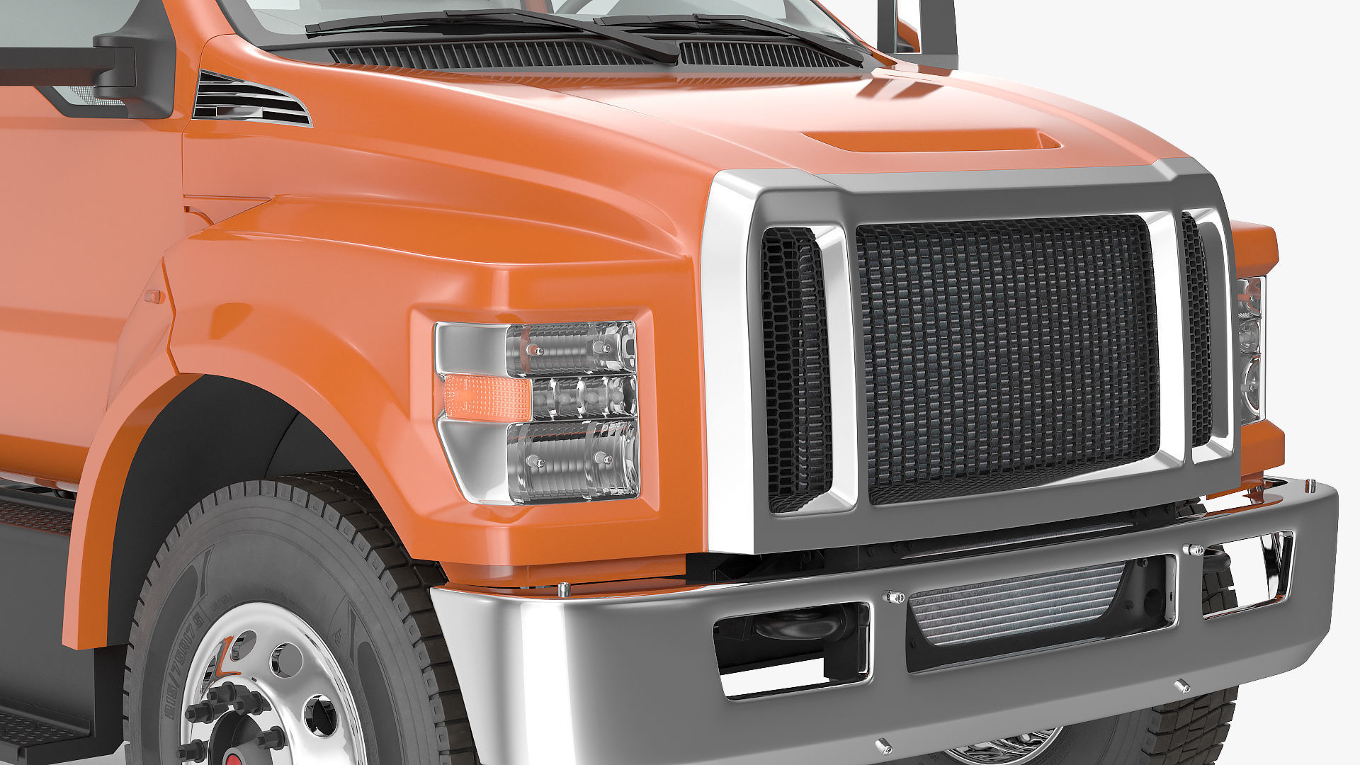 Crew Cab Chassis Truck Generic Rigged 3D model_13