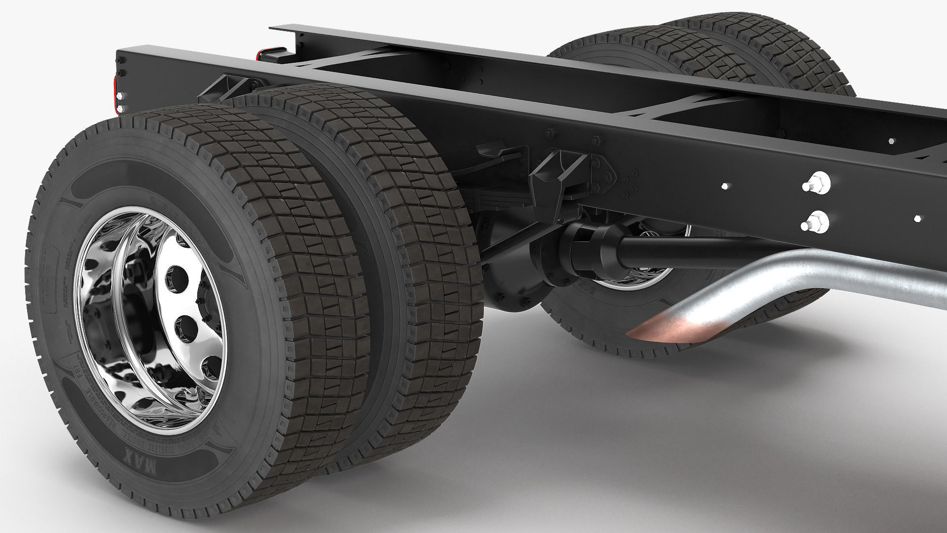 Crew Cab Chassis Truck Generic Rigged 3D model_15