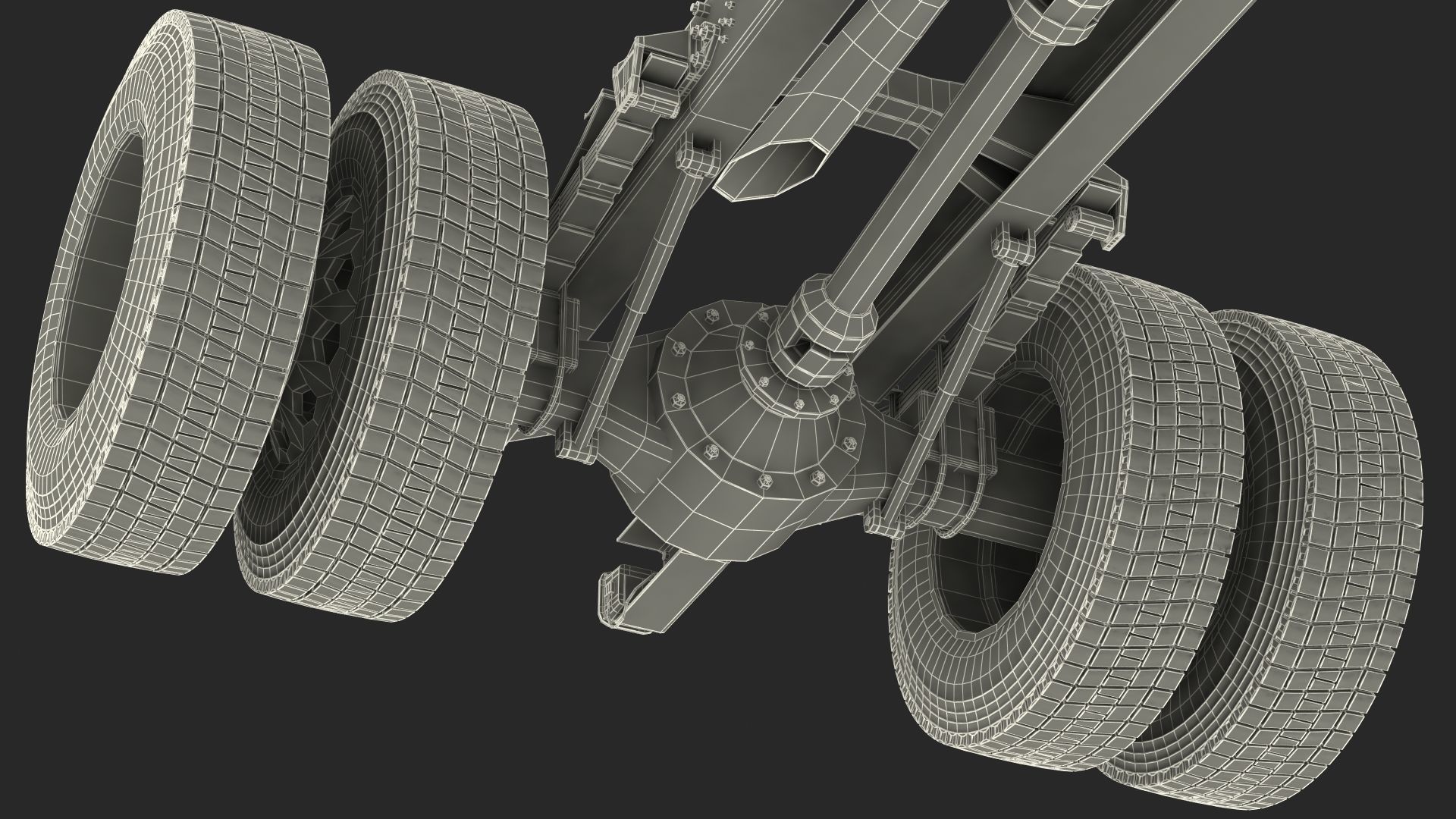 Crew Cab Chassis Truck Generic Rigged 3D model_36