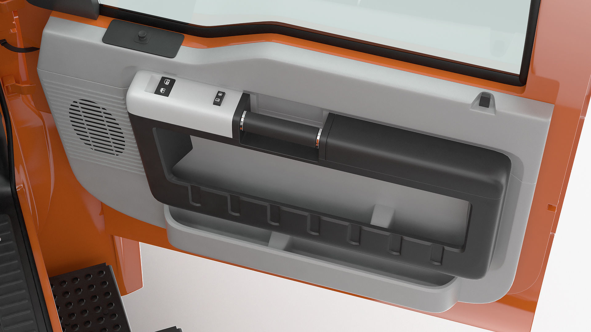 Crew Cab Chassis Truck Generic Rigged 3D model_19