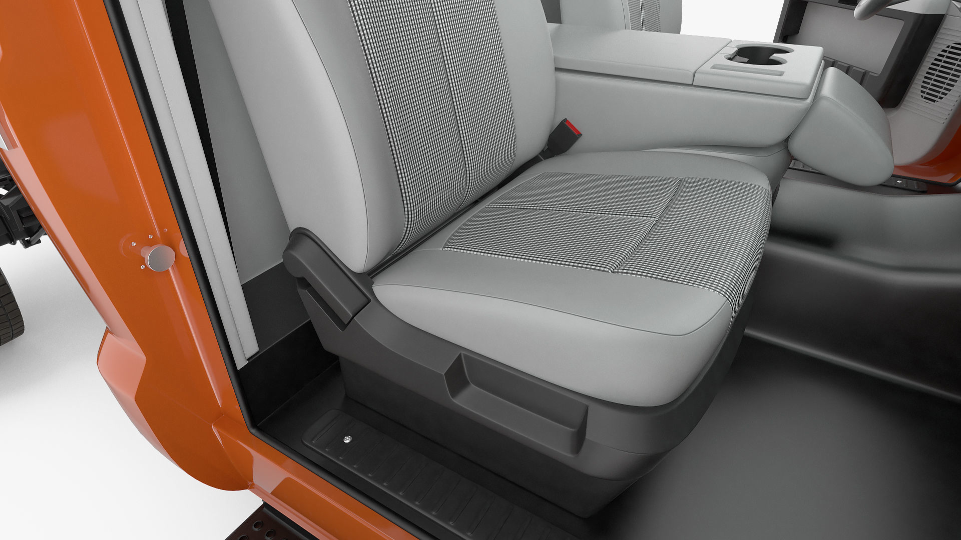 Crew Cab Chassis Truck Generic Rigged 3D model_26