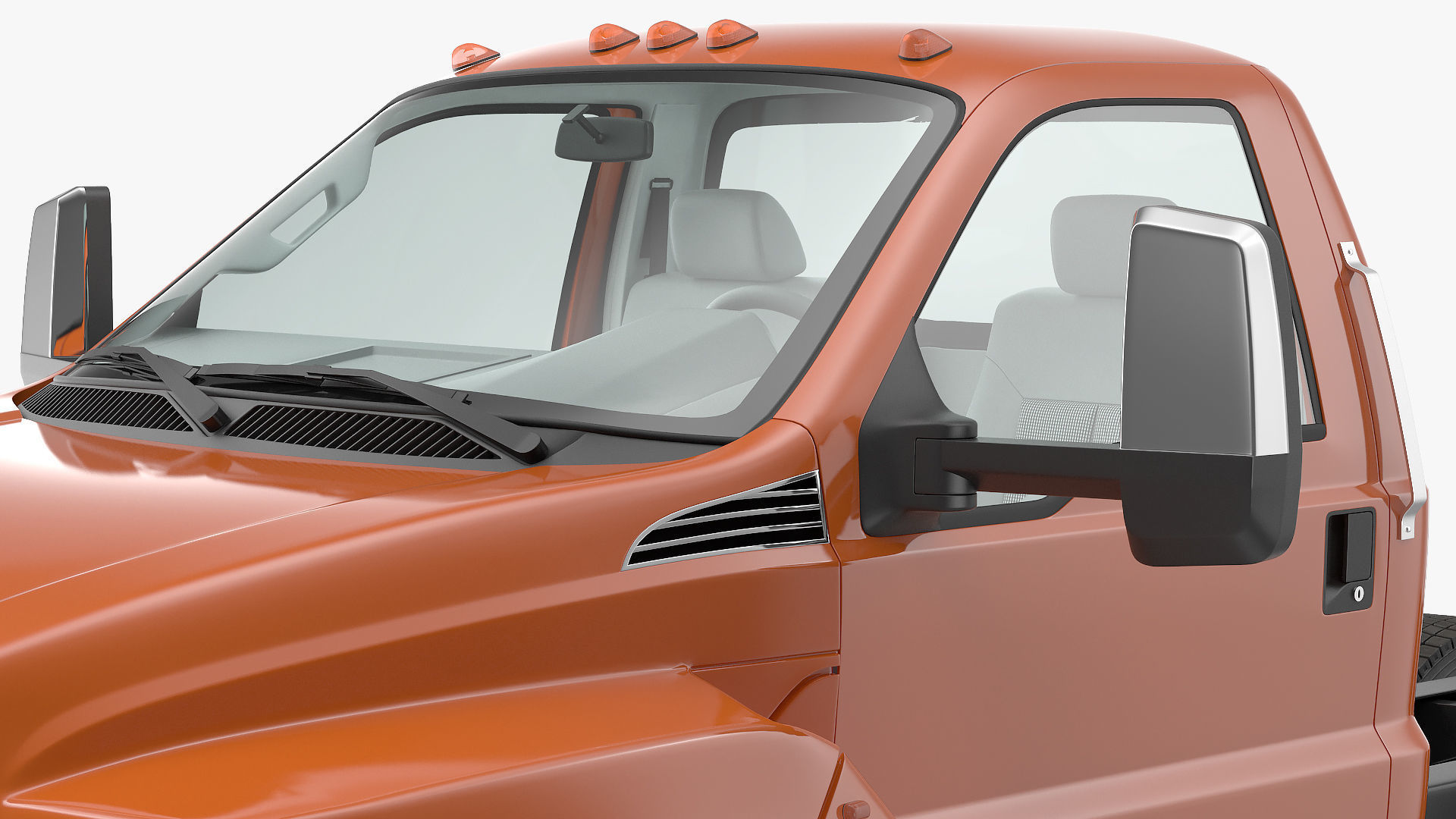 Crew Cab Chassis Truck Generic Rigged 3D model_12