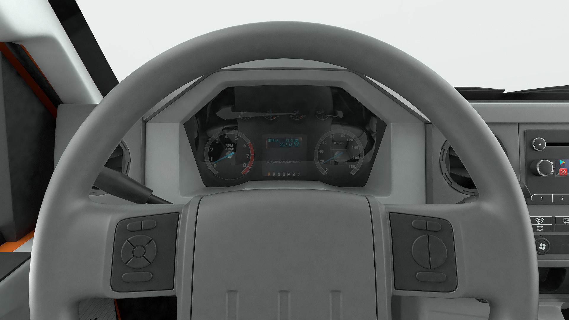 Crew Cab Chassis Truck Generic Rigged 3D model_24