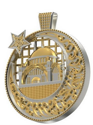 Pendant Hagia Sophia mosque in the islamic Creed Al shahada  3D print model