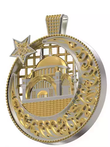 Pendant Hagia Sophia mosque in the islamic Creed Al shahada  3D print model