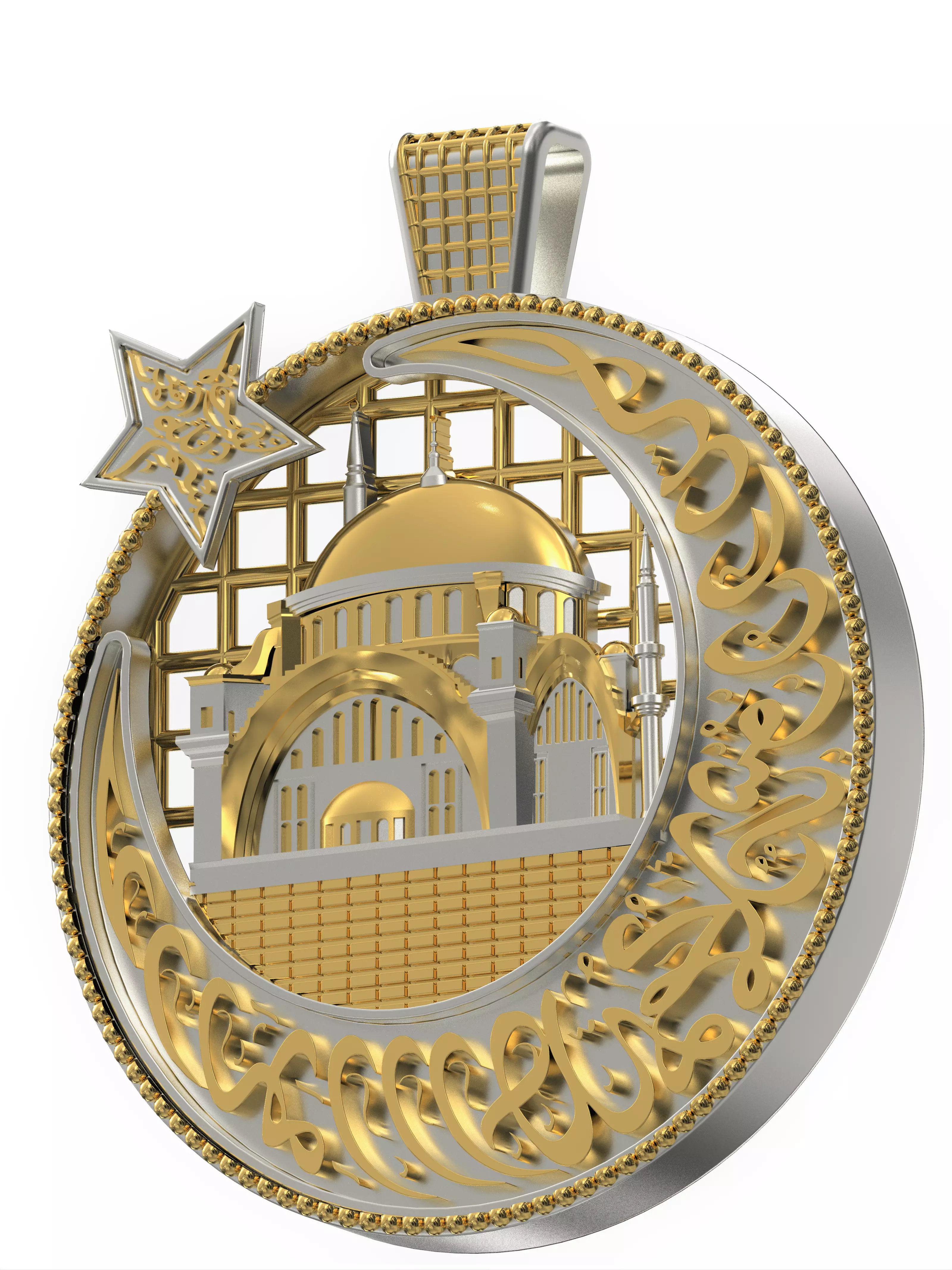 Pendant Hagia Sophia mosque in the islamic Creed Al shahada 3D print model