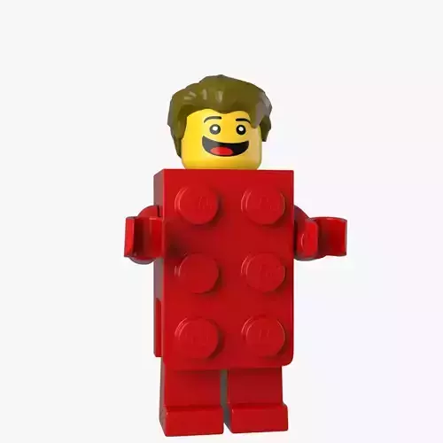 Lego BrickSuit Guy 3d Model Free low-poly 3D model