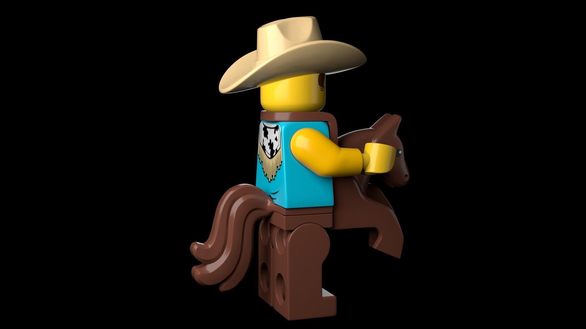 Lego CowboyCostume Guy 3d Model Low-poly 3D model_15