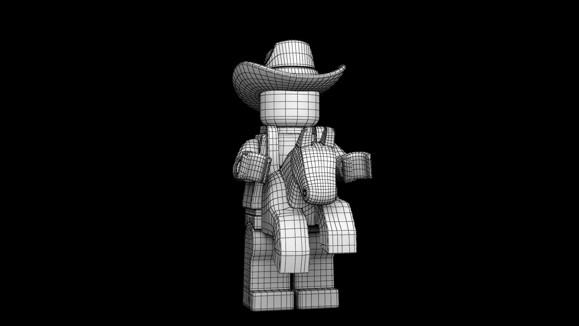 Lego CowboyCostume Guy 3d Model Low-poly 3D model_7