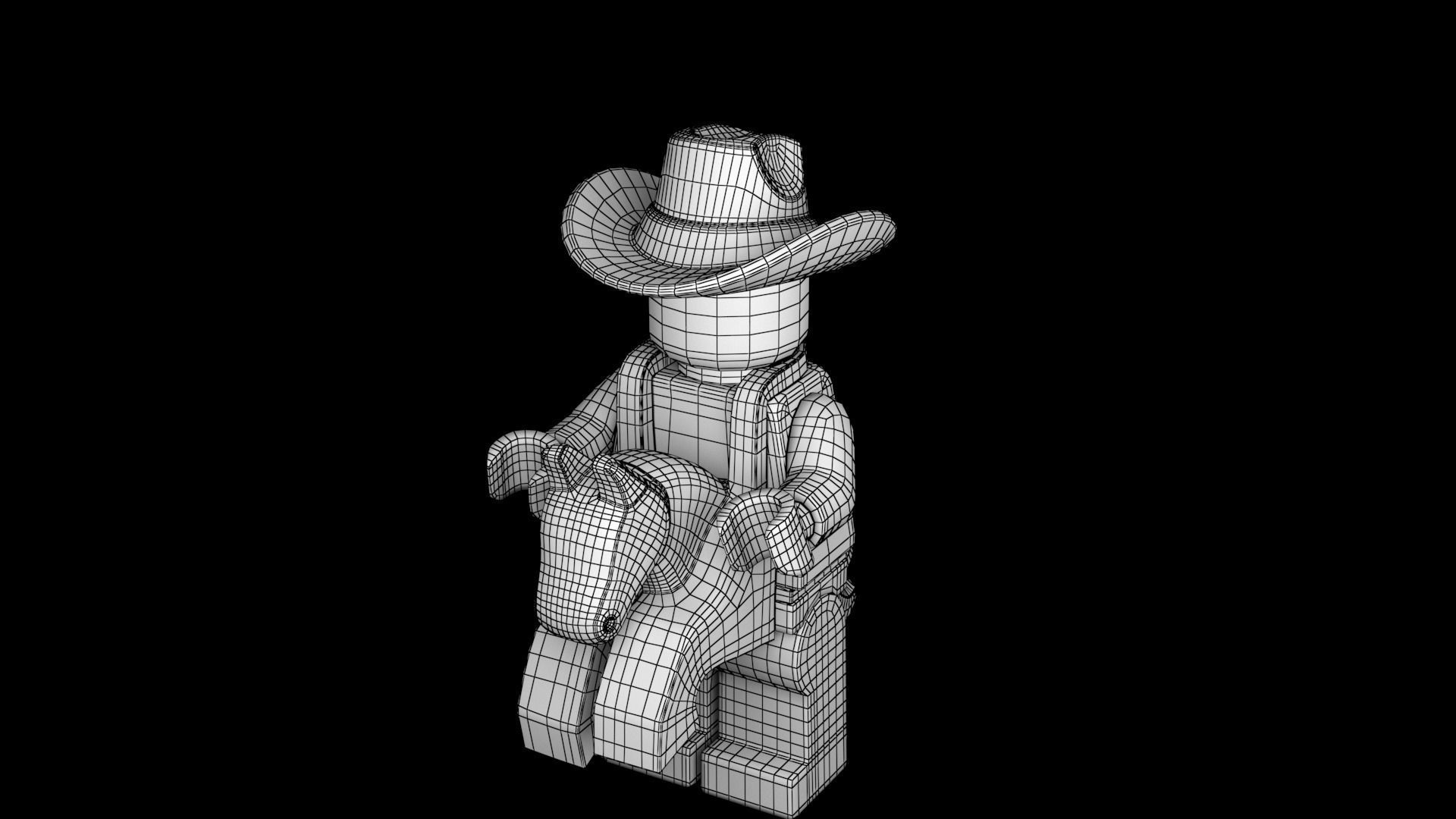 Lego CowboyCostume Guy 3d Model Low-poly 3D model_10