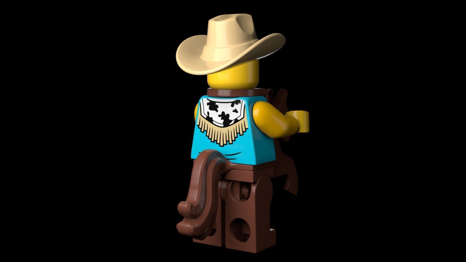 Lego CowboyCostume Guy 3d Model Low-poly 3D model_16