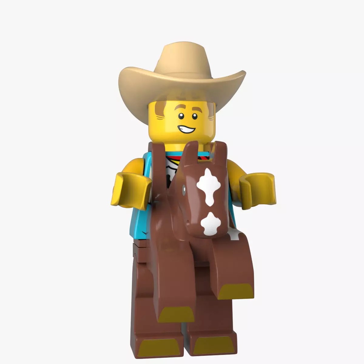 Lego CowboyCostume Guy 3d Model Low-poly 3D model_0