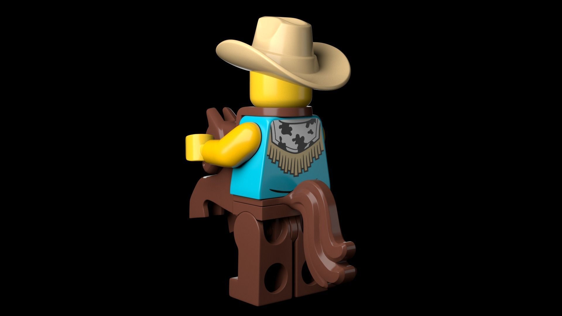 Lego CowboyCostume Guy 3d Model Low-poly 3D model_18