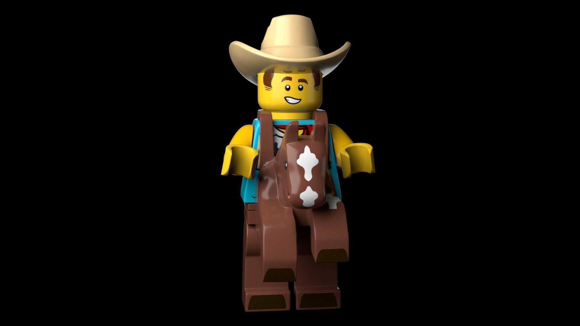 Lego CowboyCostume Guy 3d Model Low-poly 3D model_12