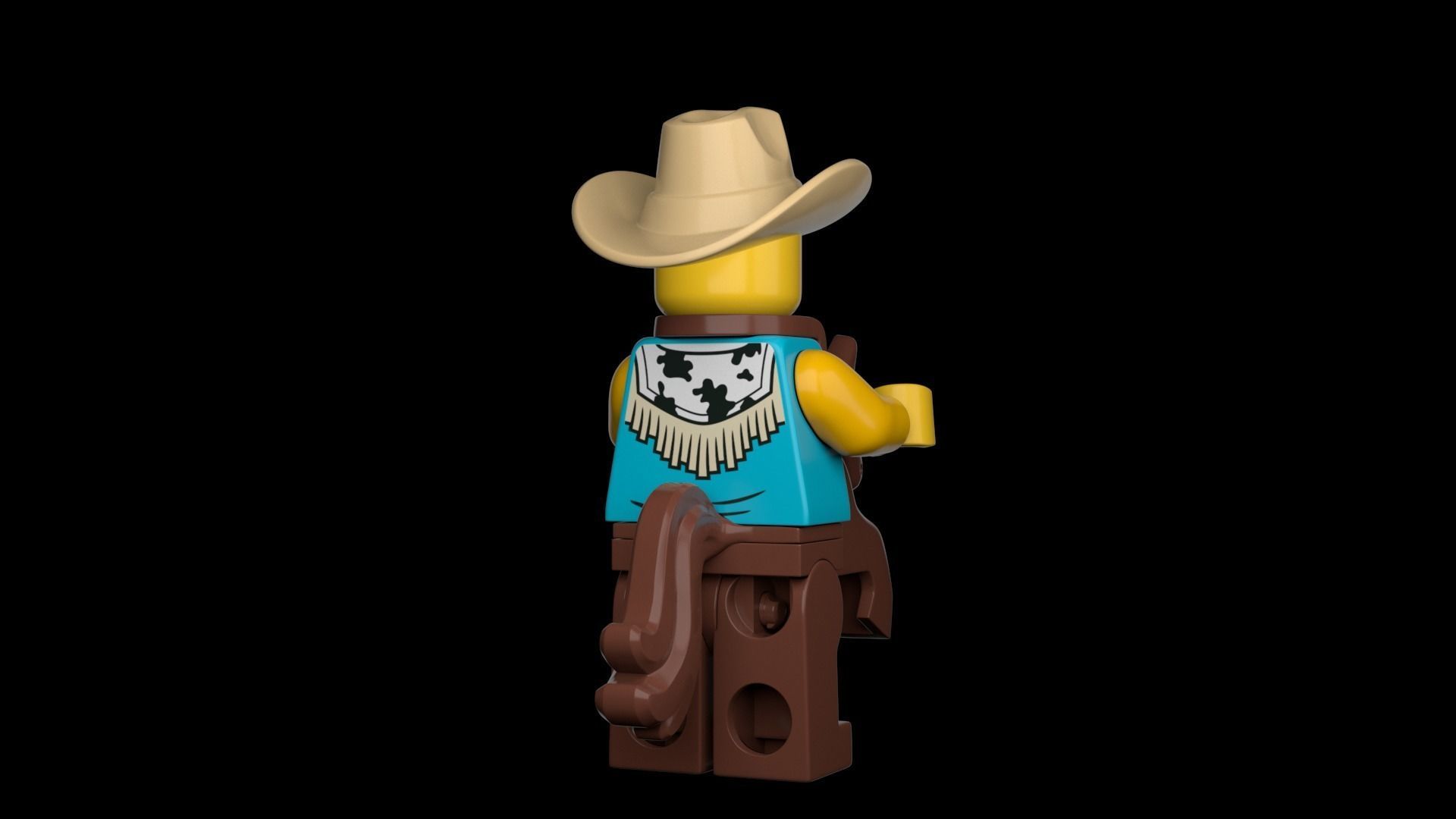 Lego CowboyCostume Guy 3d Model Low-poly 3D model_4
