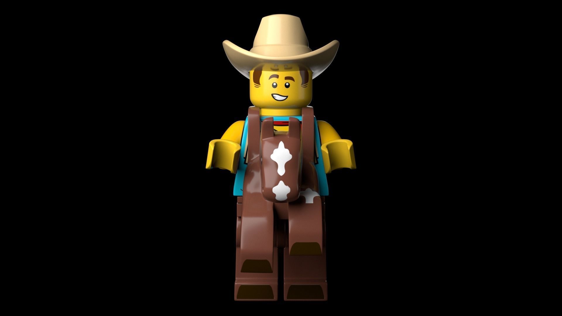 Lego CowboyCostume Guy 3d Model Low-poly 3D model_22