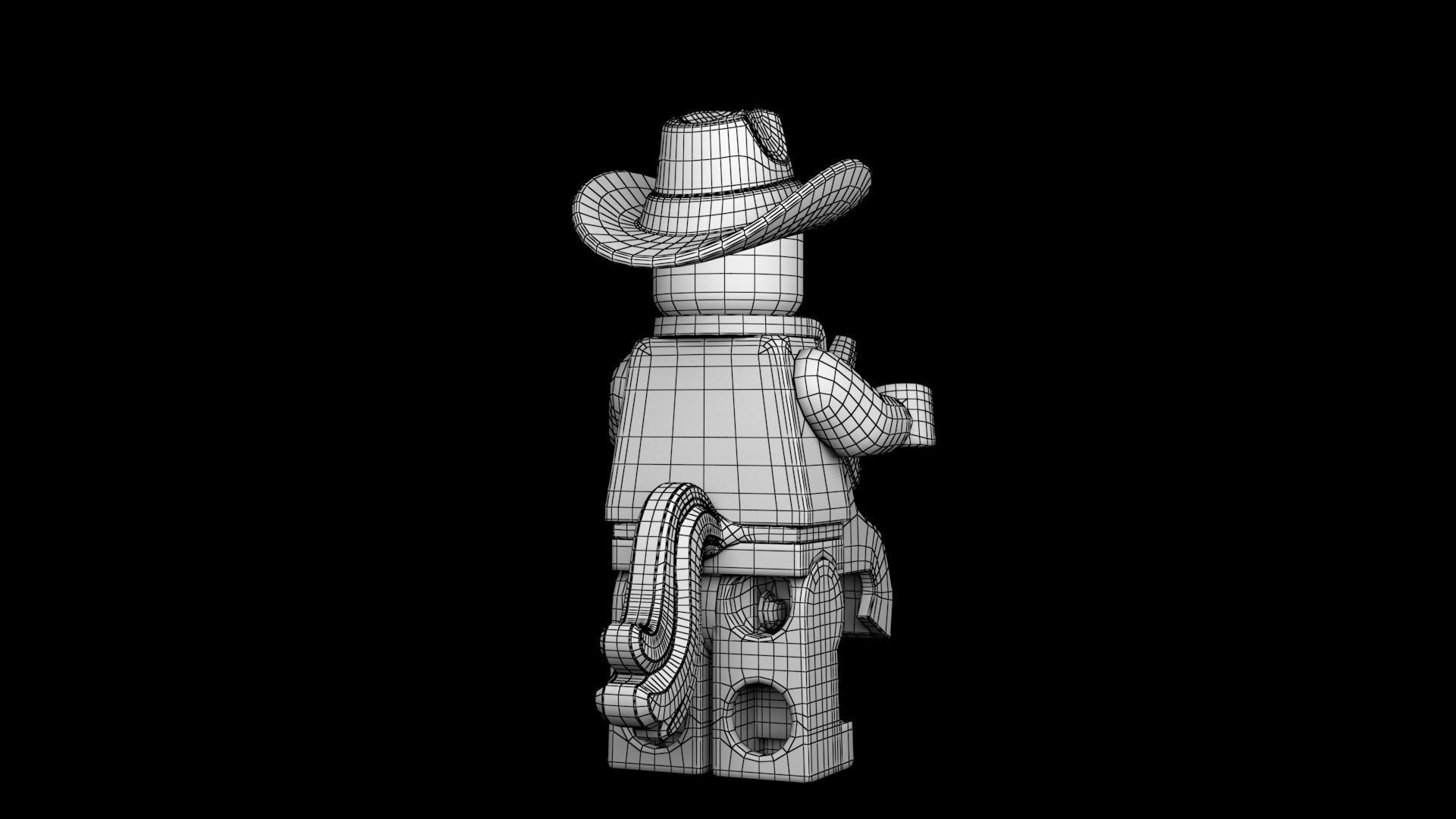 Lego CowboyCostume Guy 3d Model Low-poly 3D model_9