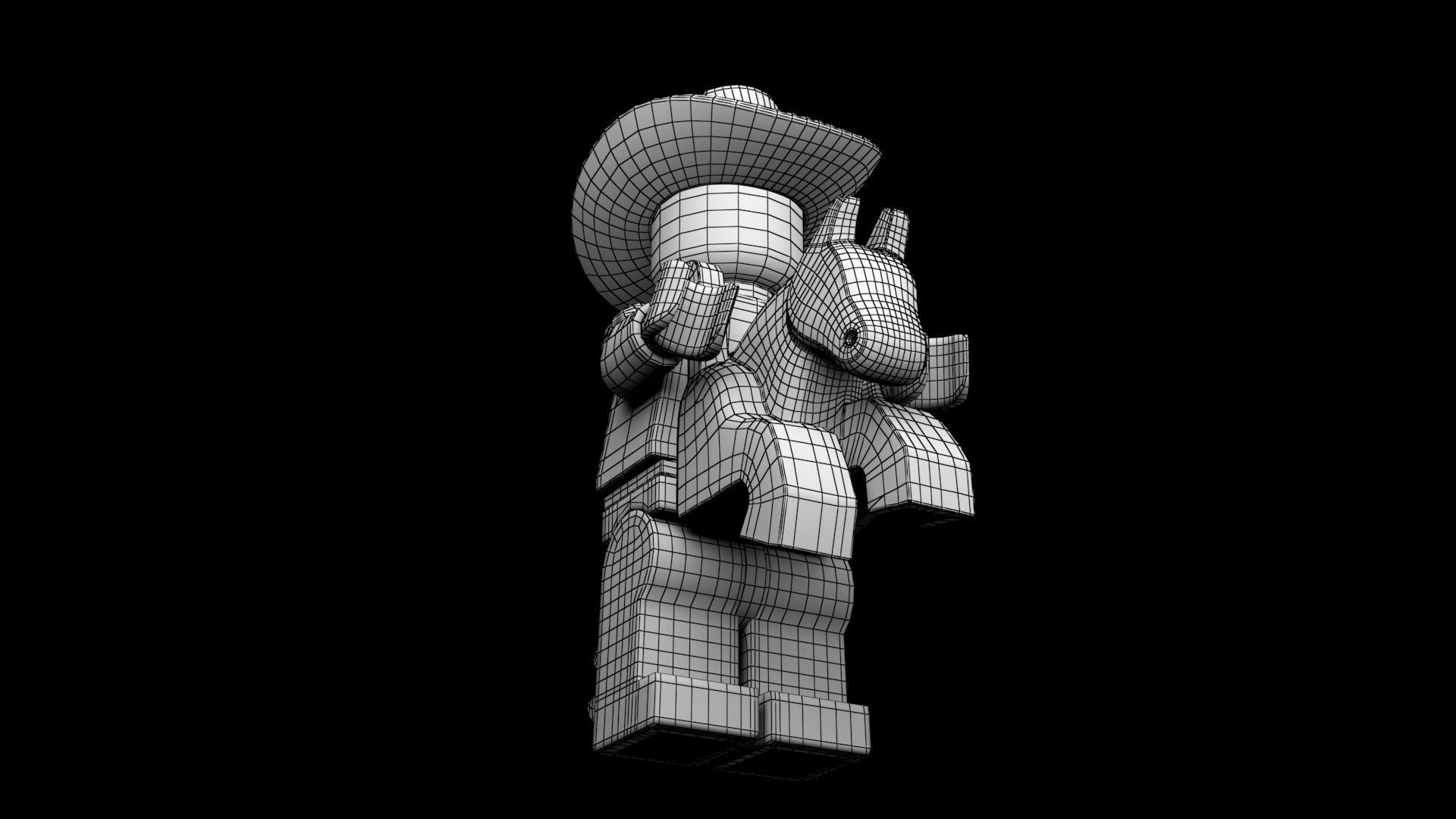 Lego CowboyCostume Guy 3d Model Low-poly 3D model_11