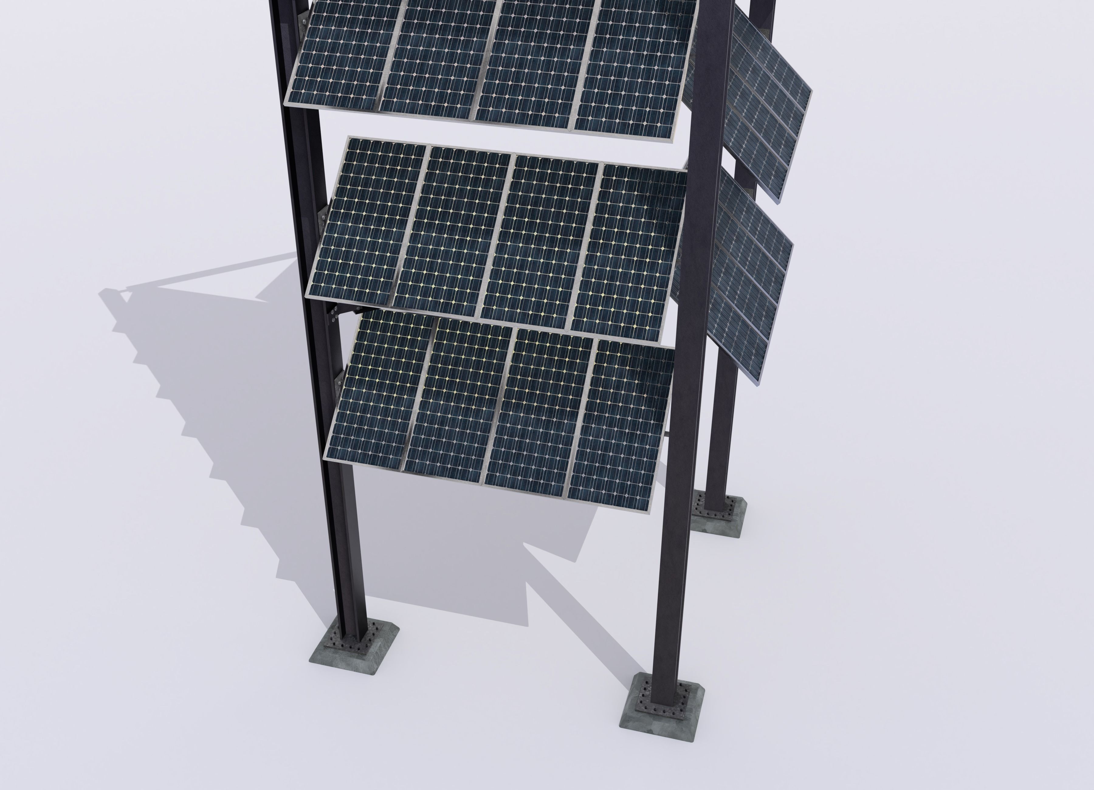 Solar tower version 1 Low-poly 3D model_1