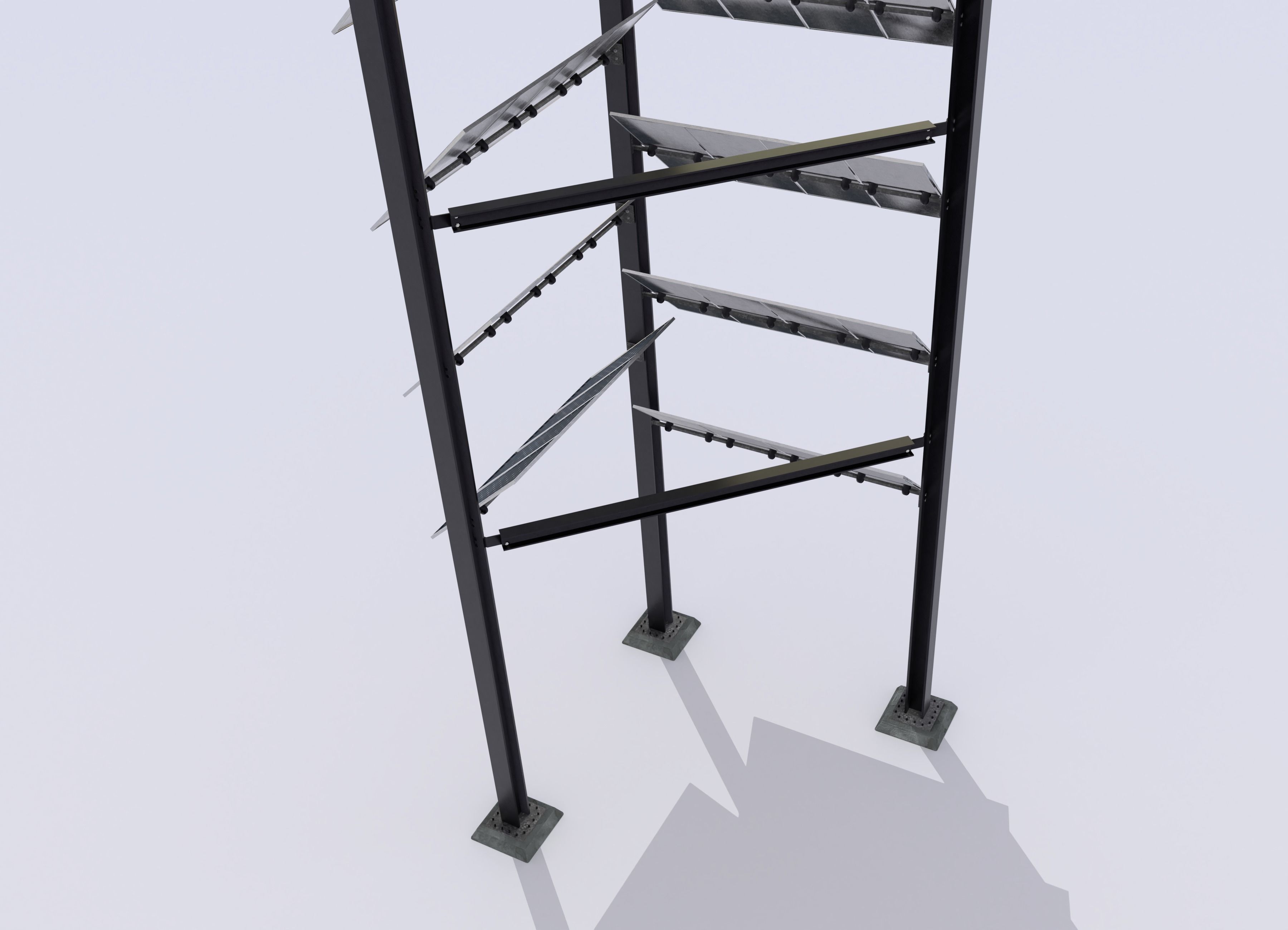 Solar tower version 1 Low-poly 3D model_7