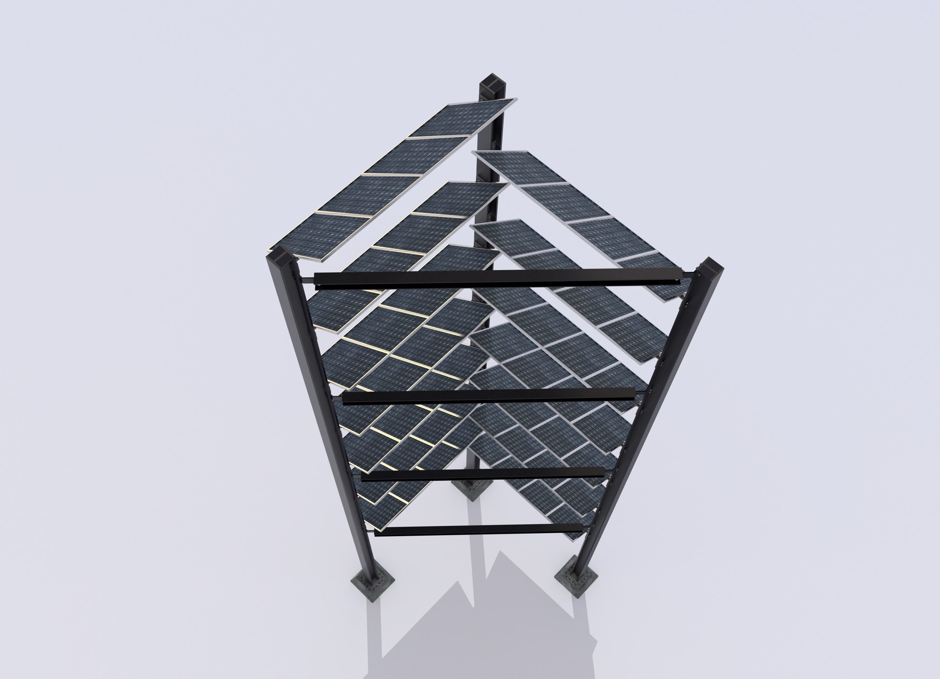 Solar tower version 1 Low-poly 3D model_8