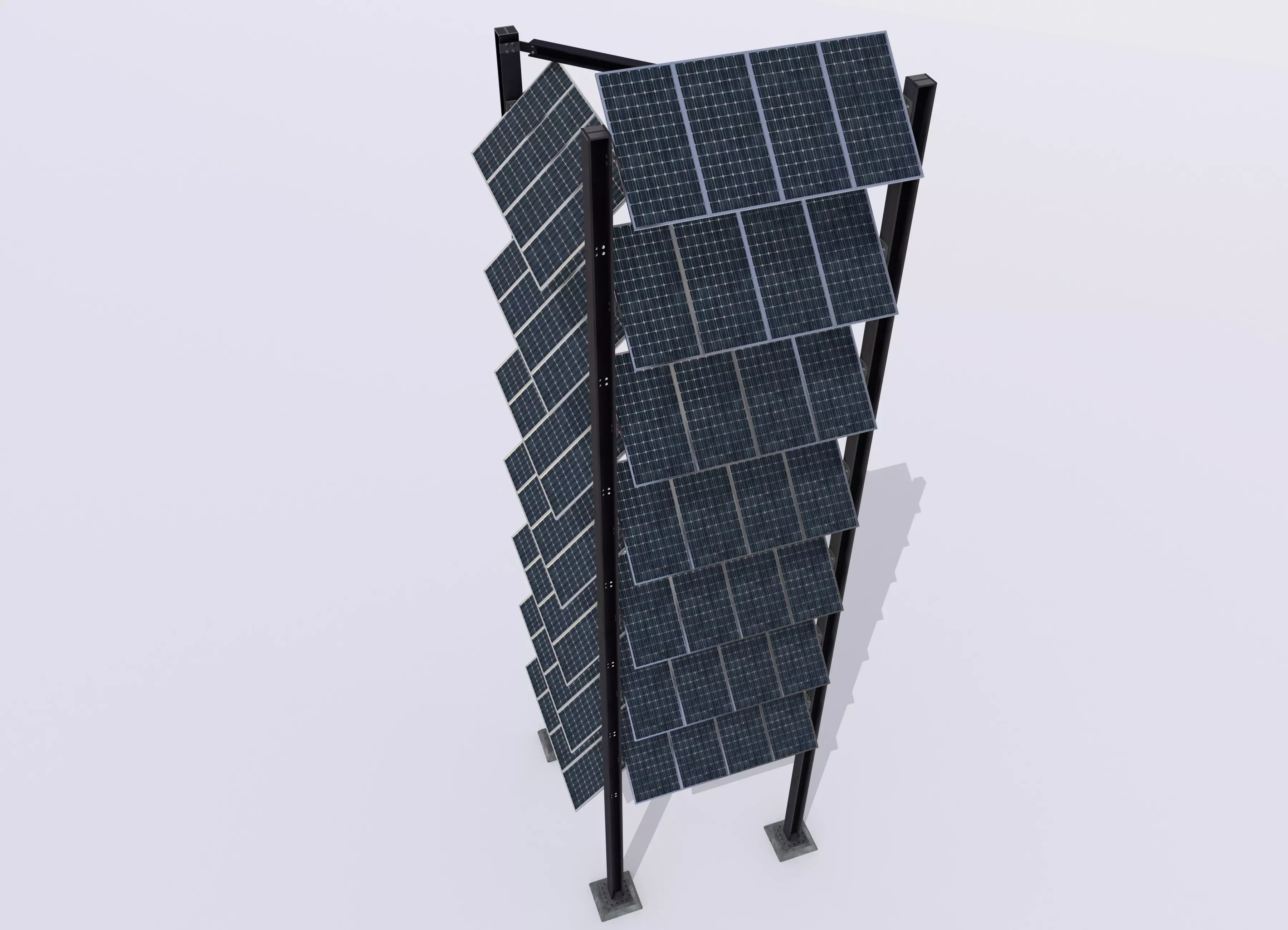 Solar tower version 1 Low-poly 3D model_0