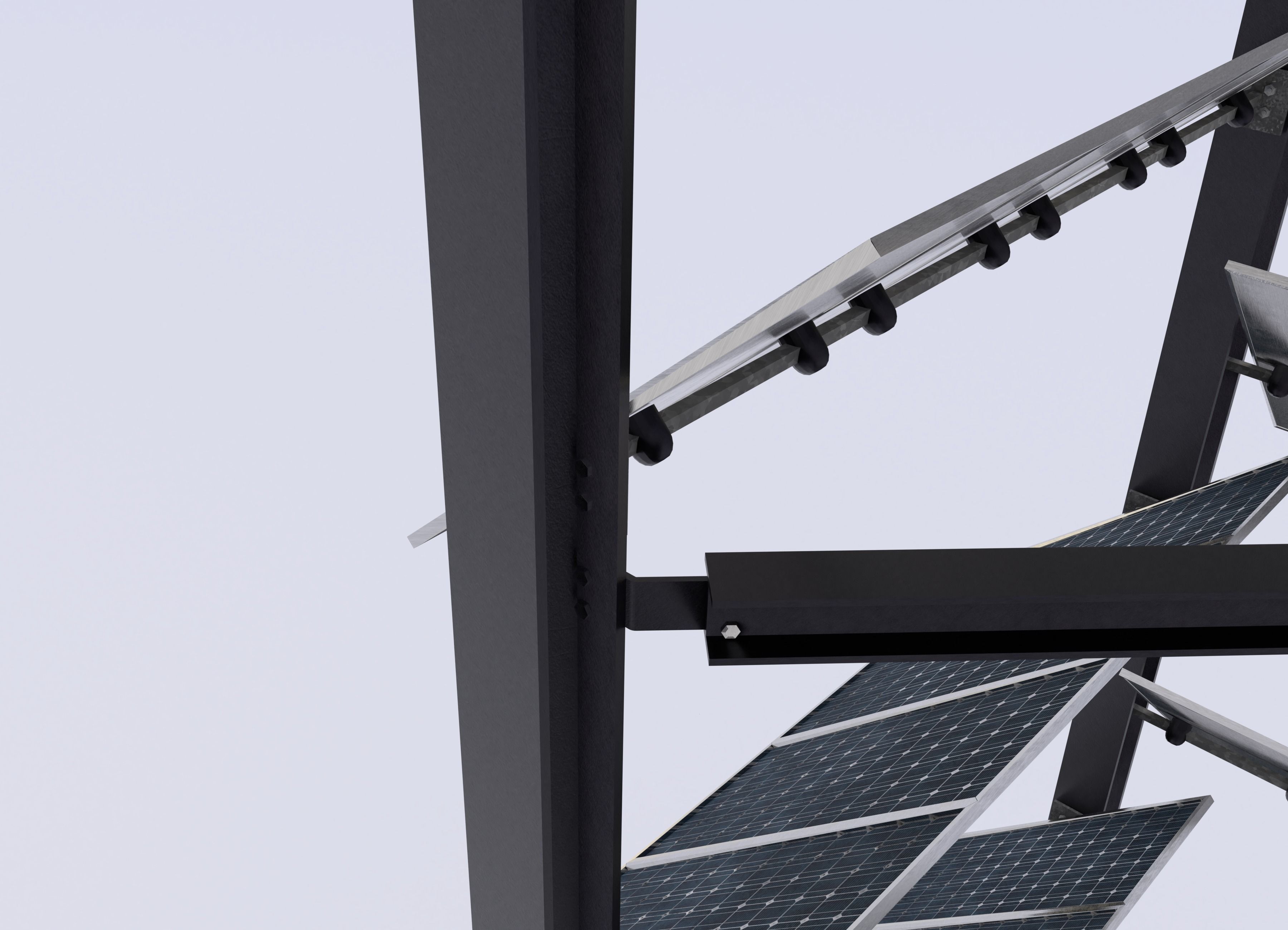 Solar tower version 1 Low-poly 3D model_9