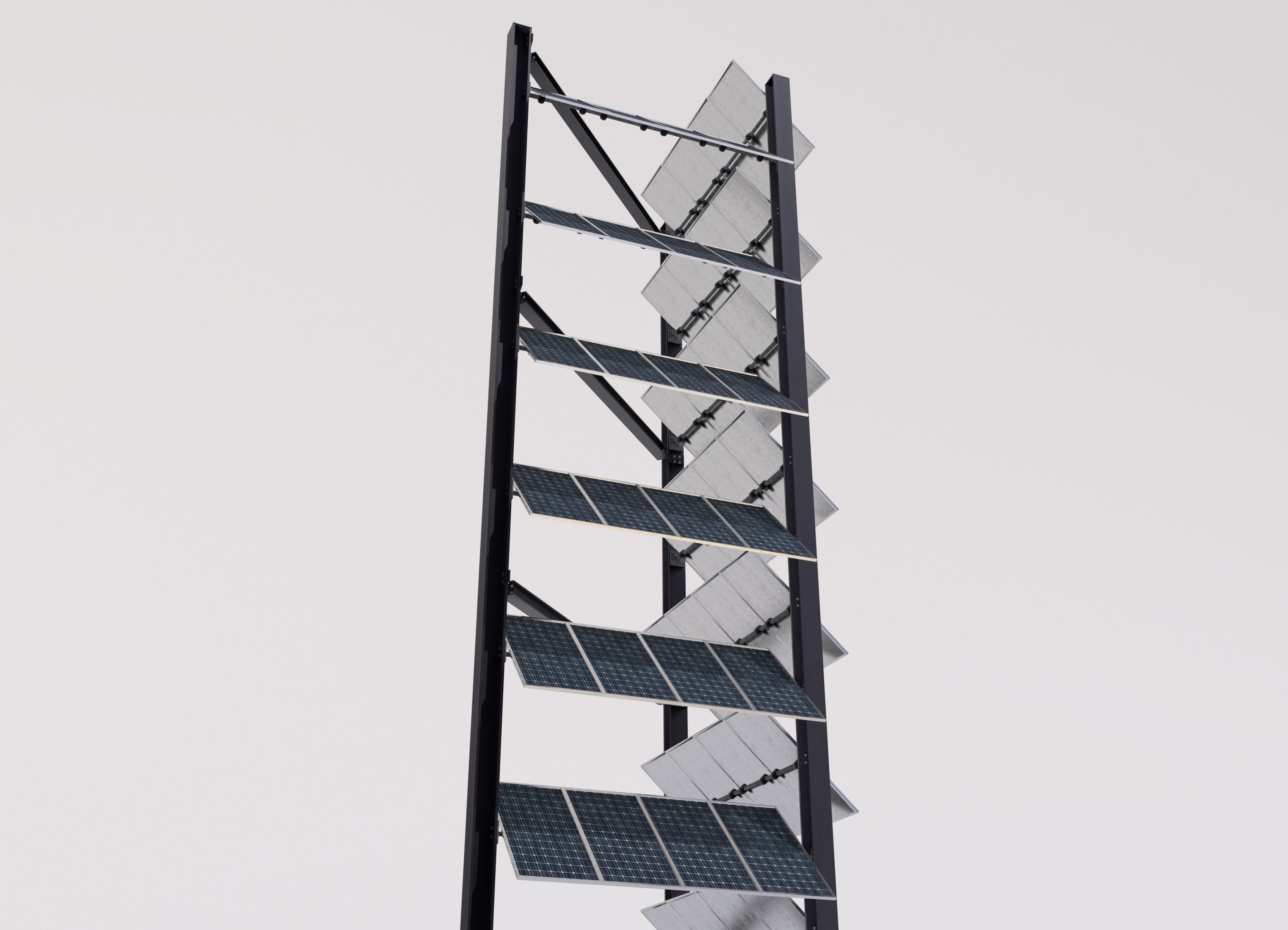 Solar tower version 1 Low-poly 3D model_2