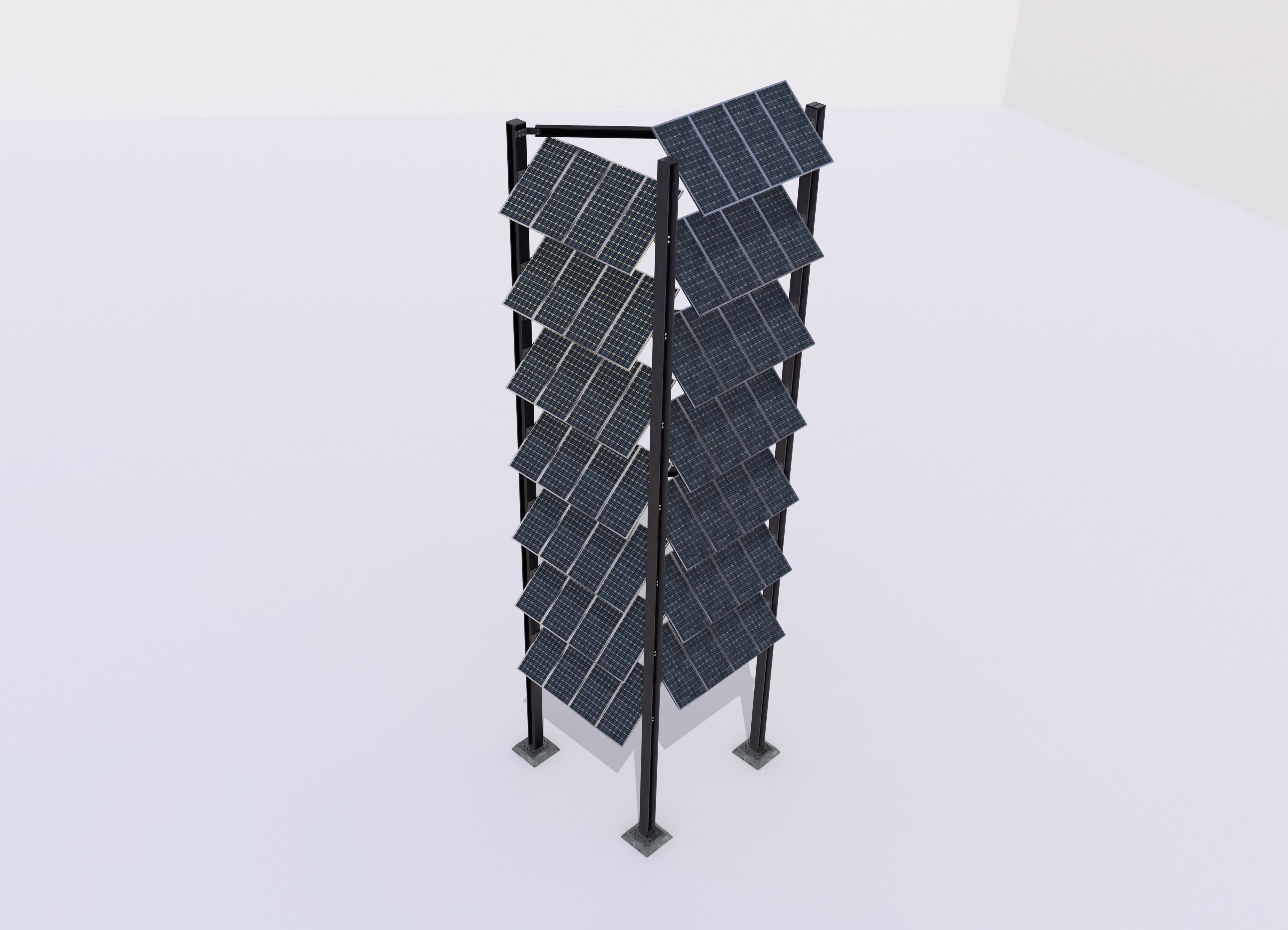 Solar tower version 1 Low-poly 3D model_11