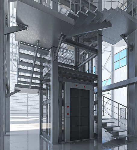 Hangar Exterior-Interior 2 3D model 7