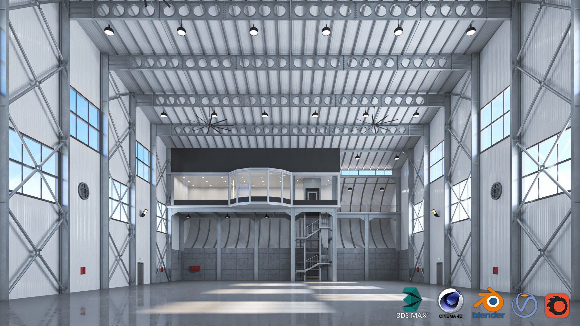 Hangar Exterior-Interior 2 3D model_1