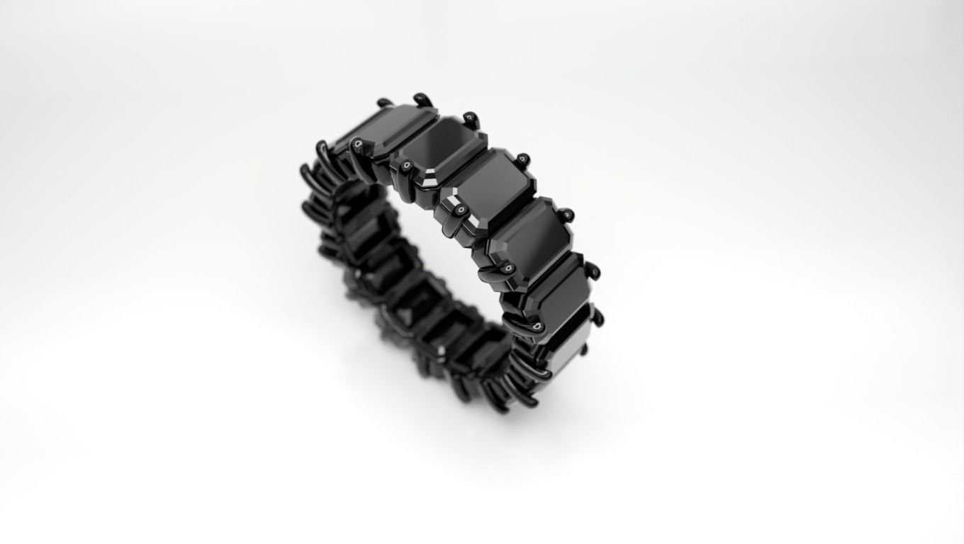 Baguette Infinity Ring 3D print model_3