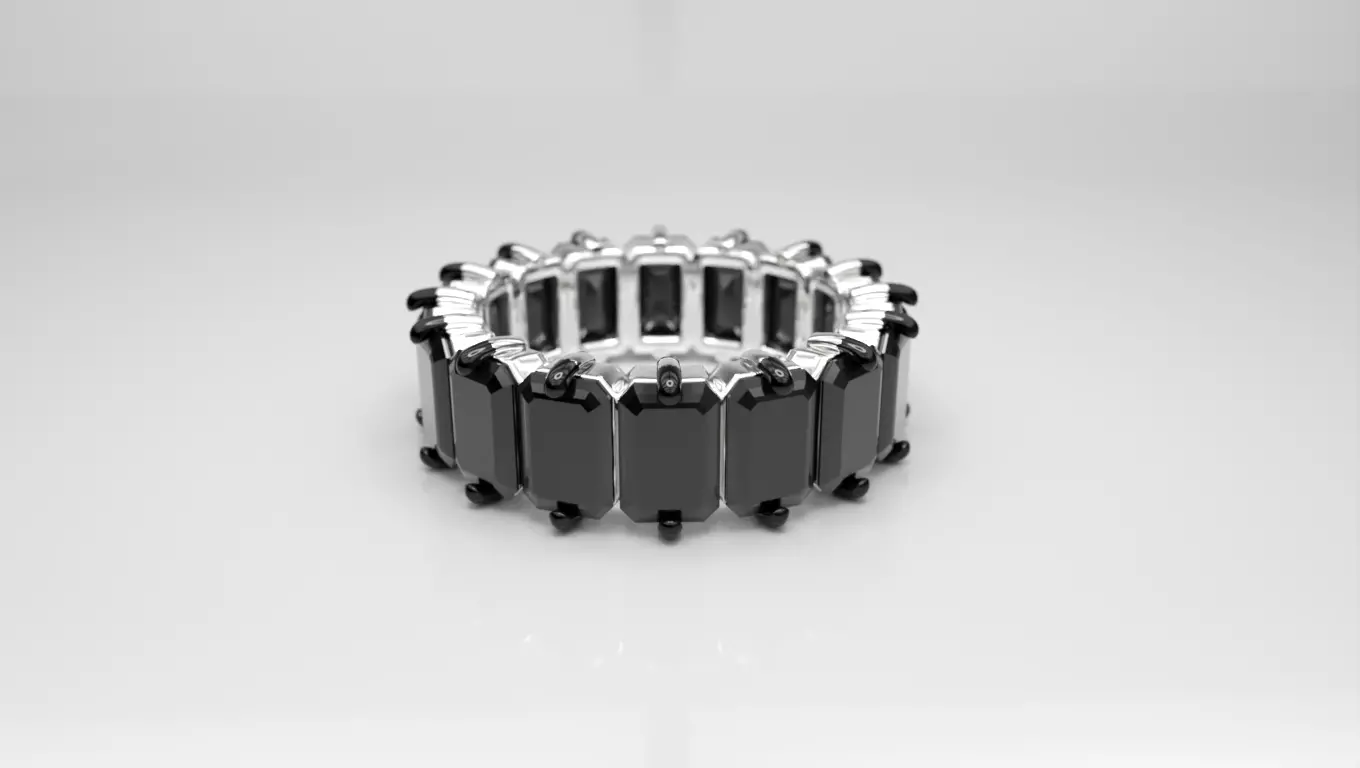 Baguette Infinity Ring 3D print model_0