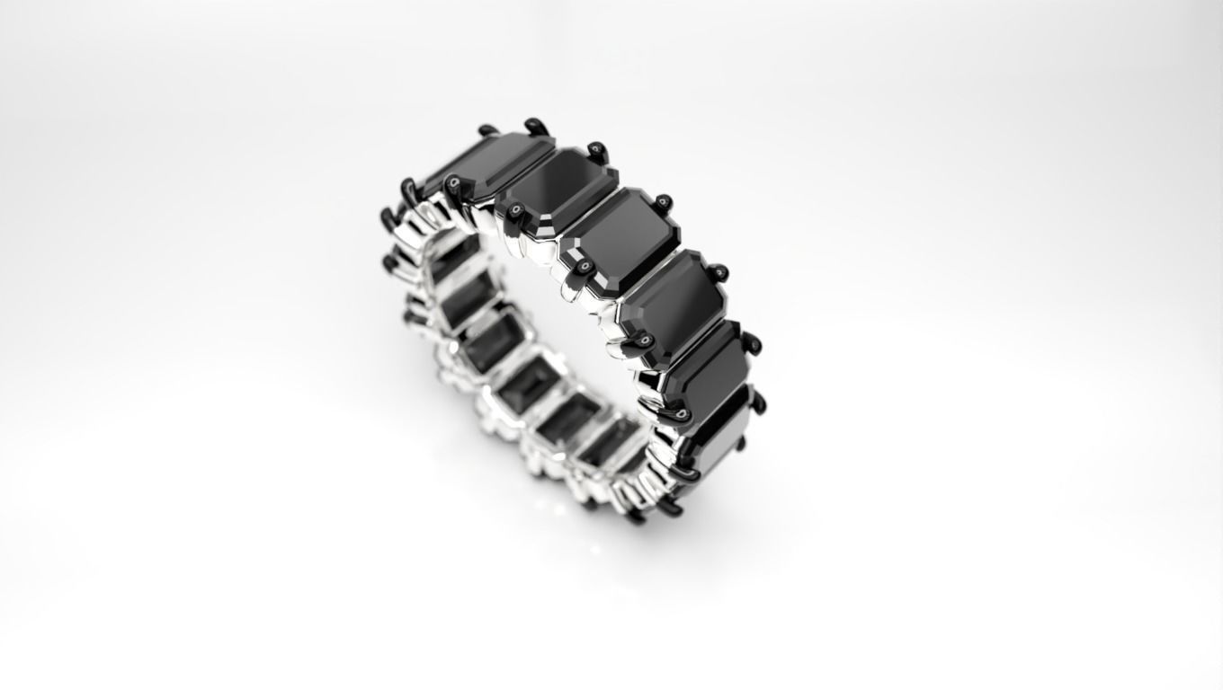 Baguette Infinity Ring 3D print model_2