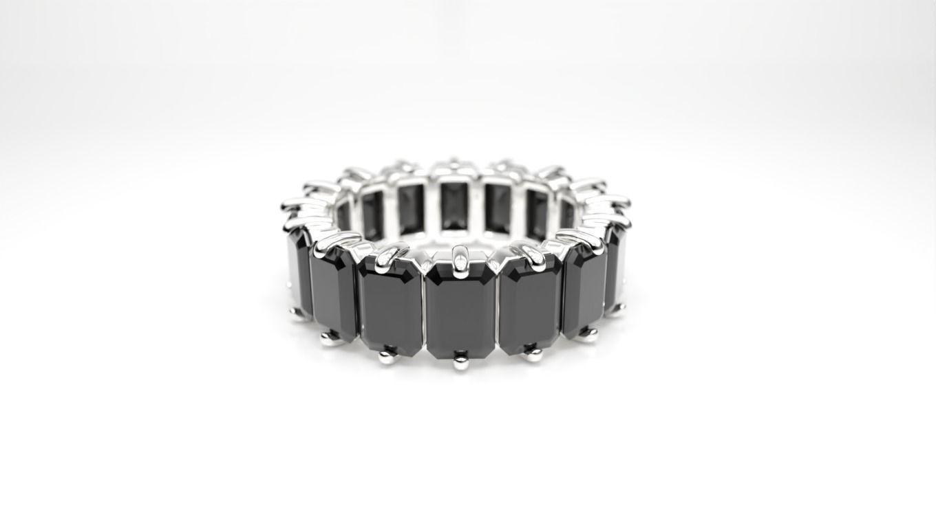 Baguette Infinity Ring 3D print model_1