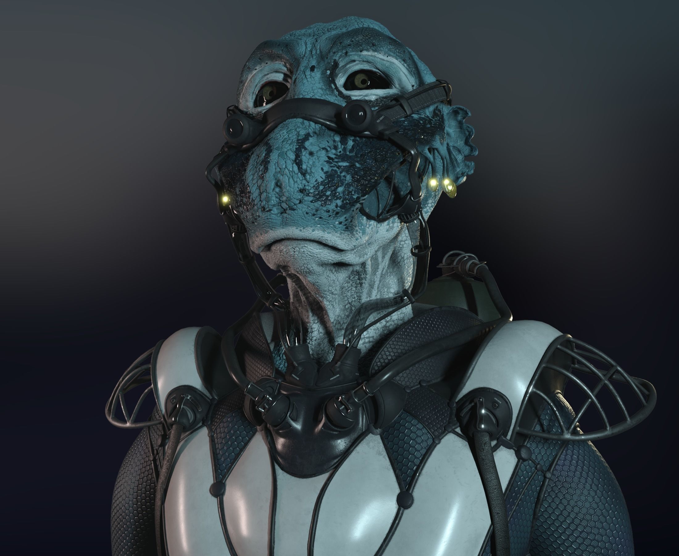 Alien bust Saler Jdun 3D model_3