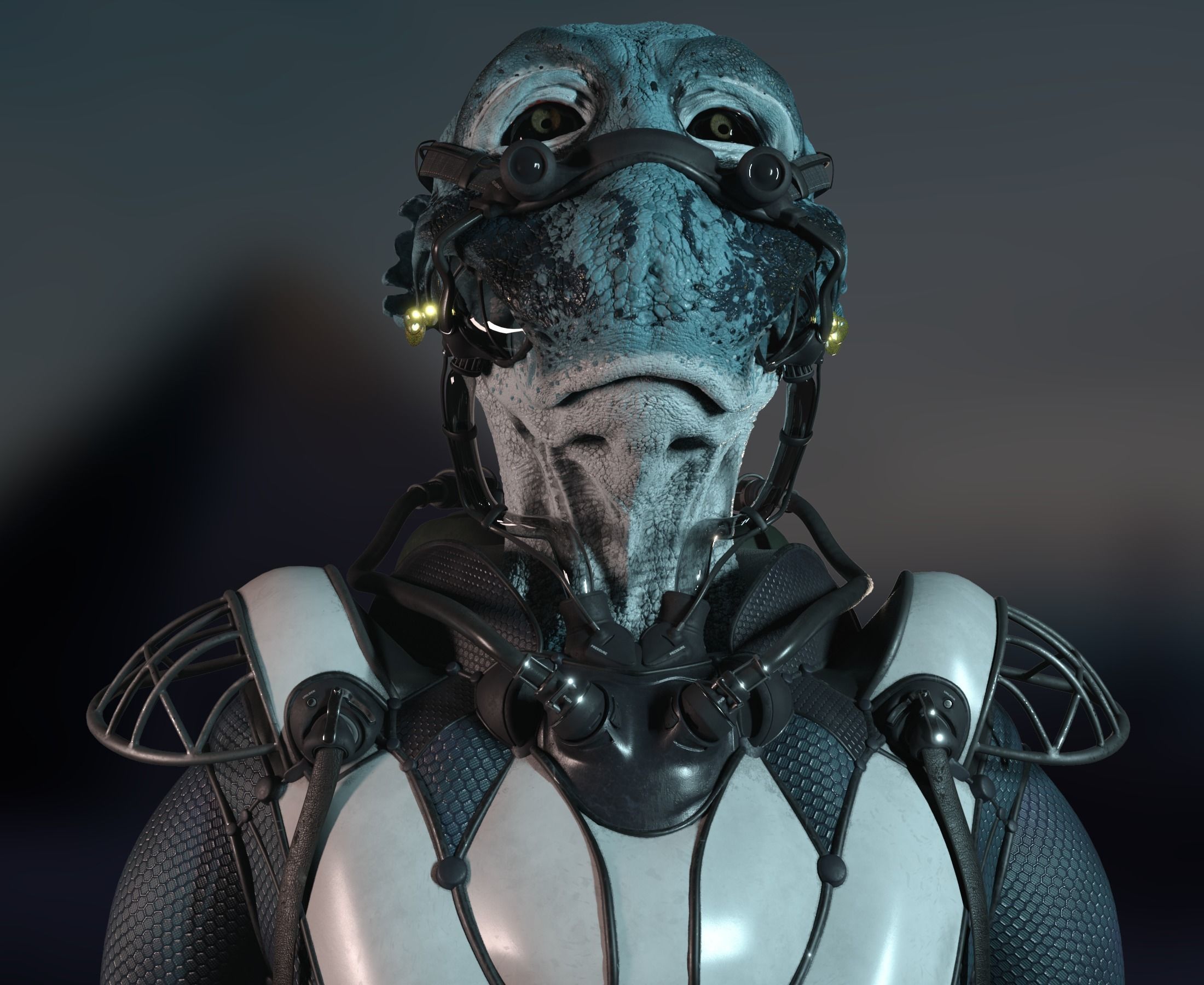 Alien bust Saler Jdun 3D model_5