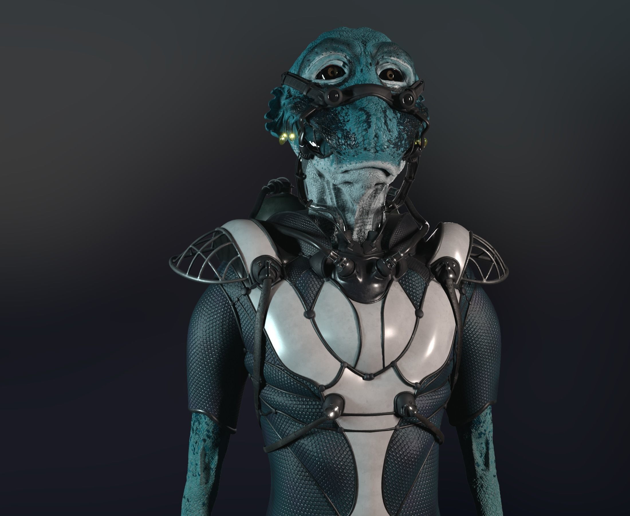 Alien bust Saler Jdun 3D model_2