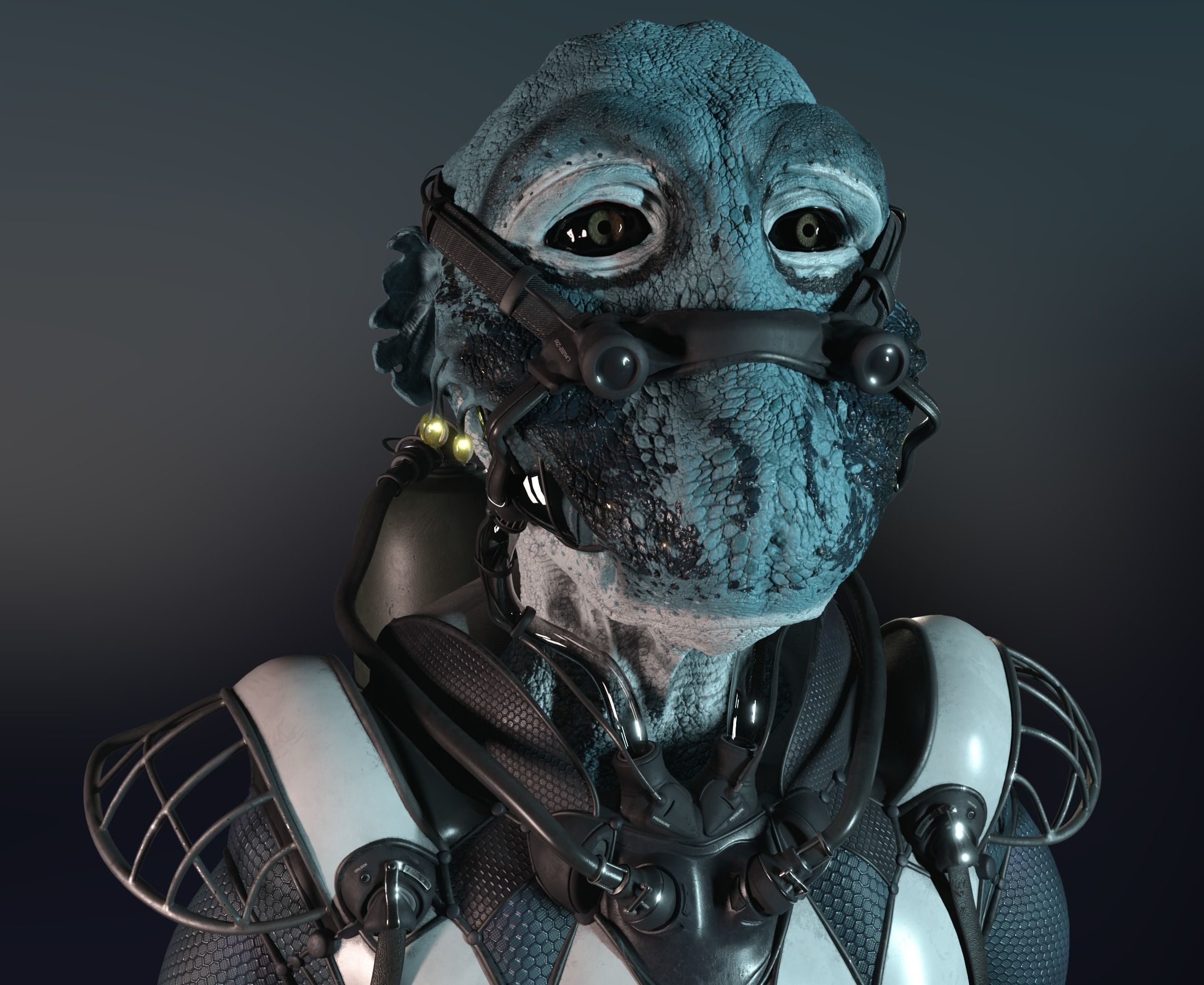 Alien bust Saler Jdun 3D model_4