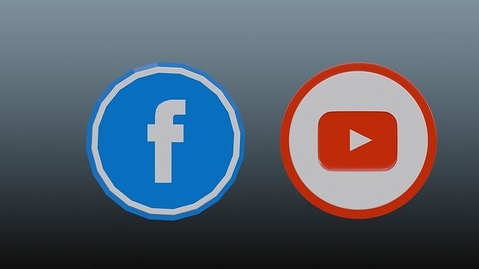 Social buttons 1 3D model