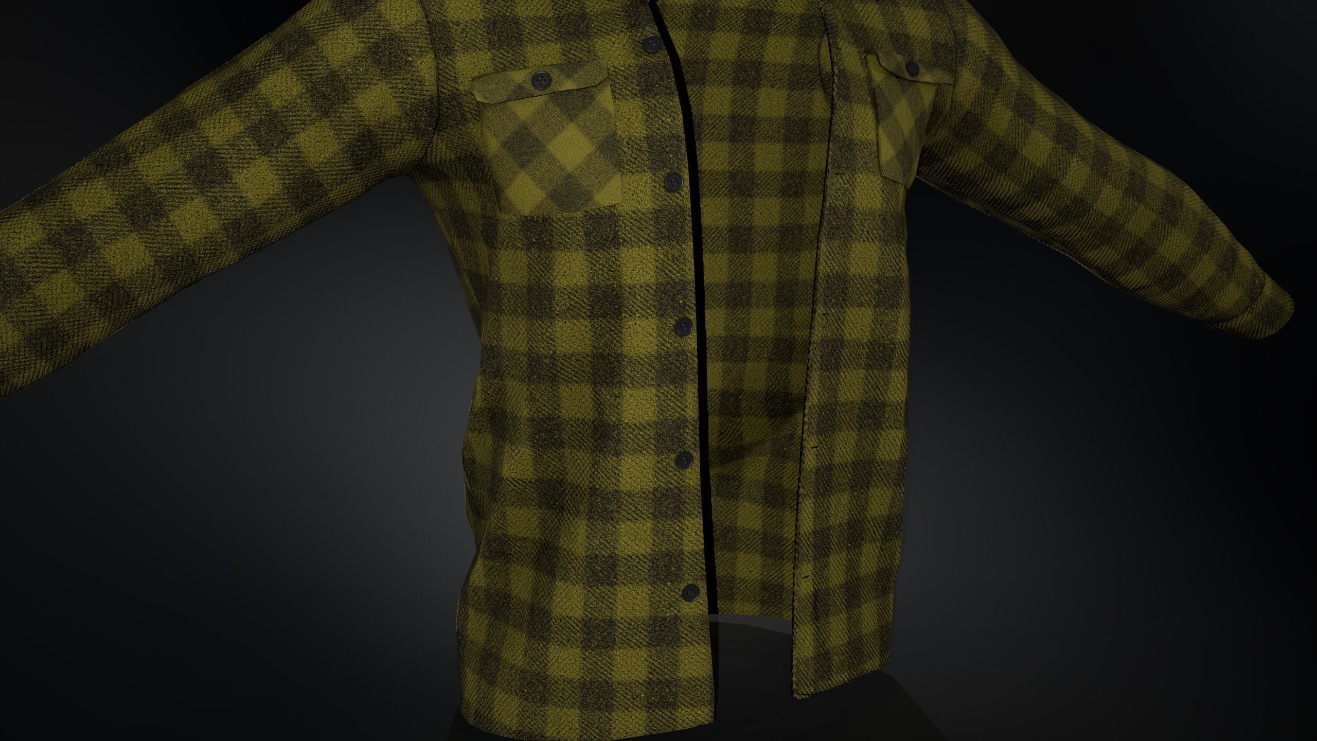 10 Flannel Shirt 3D Model Collection_30