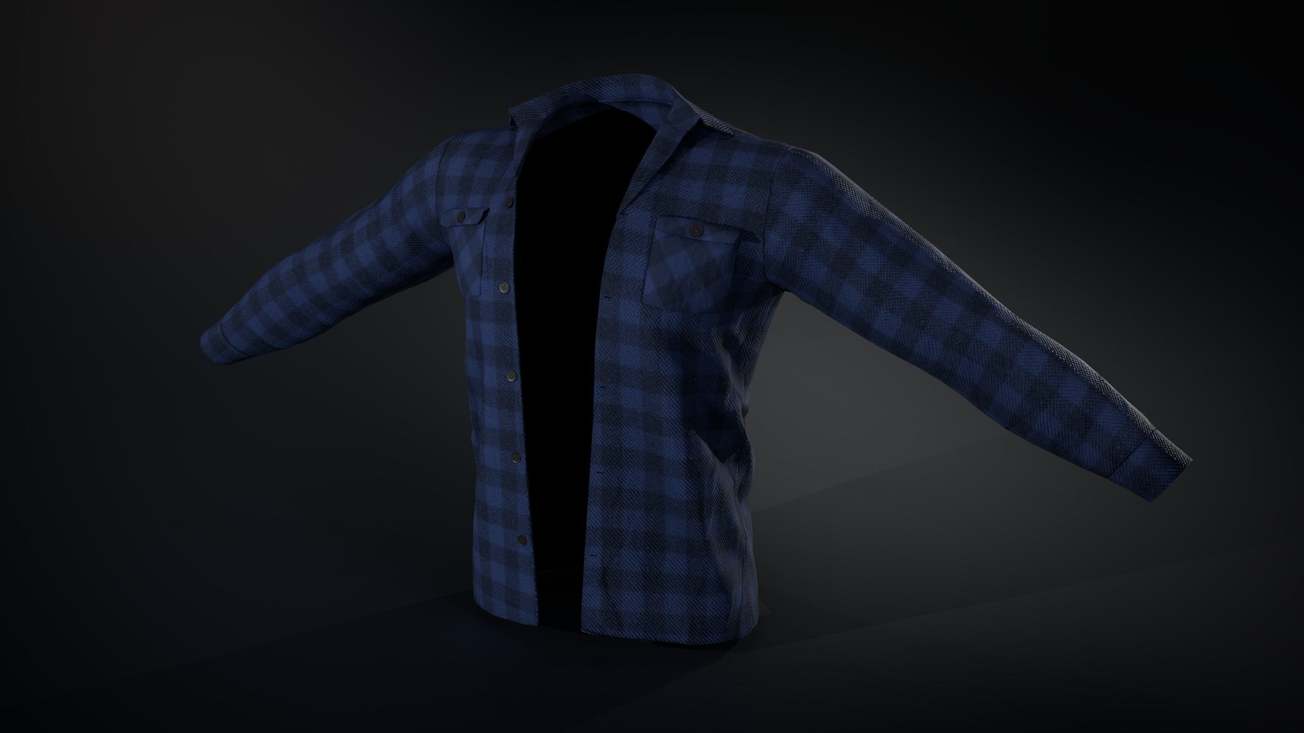 10 Flannel Shirt 3D Model Collection_13