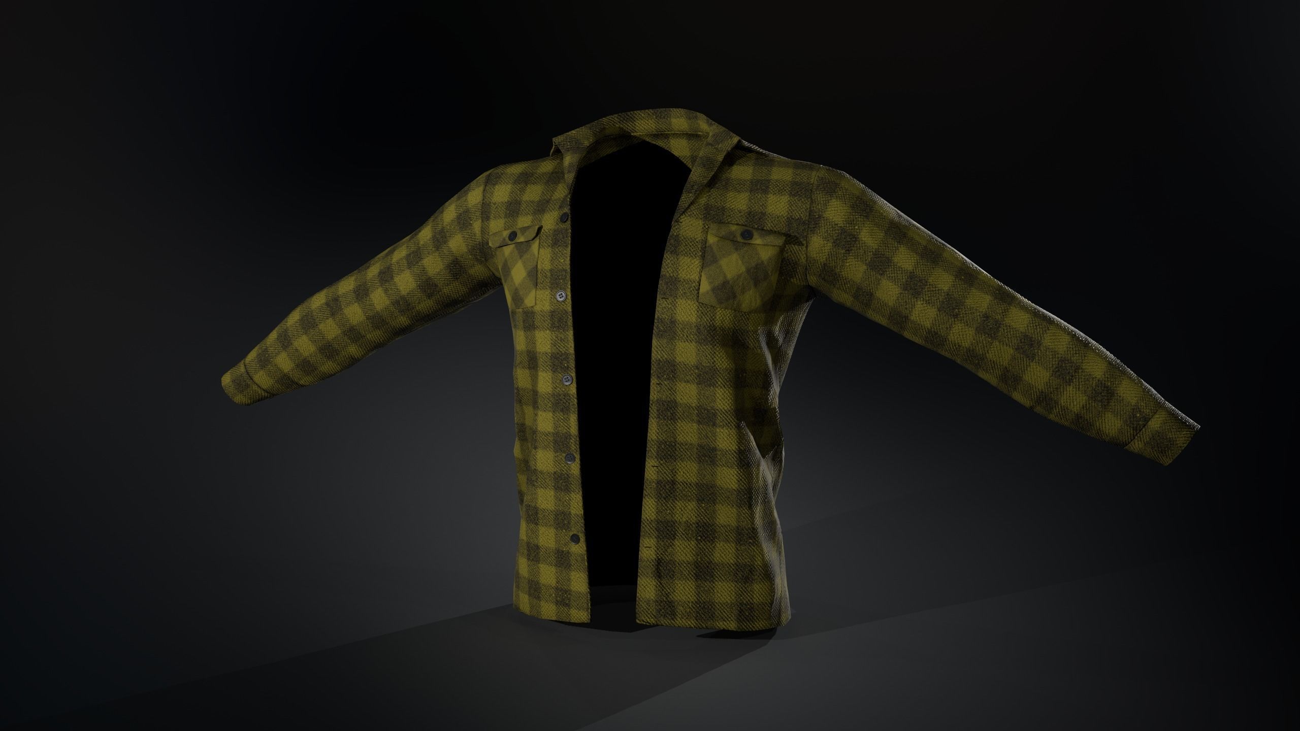 10 Flannel Shirt 3D Model Collection_29