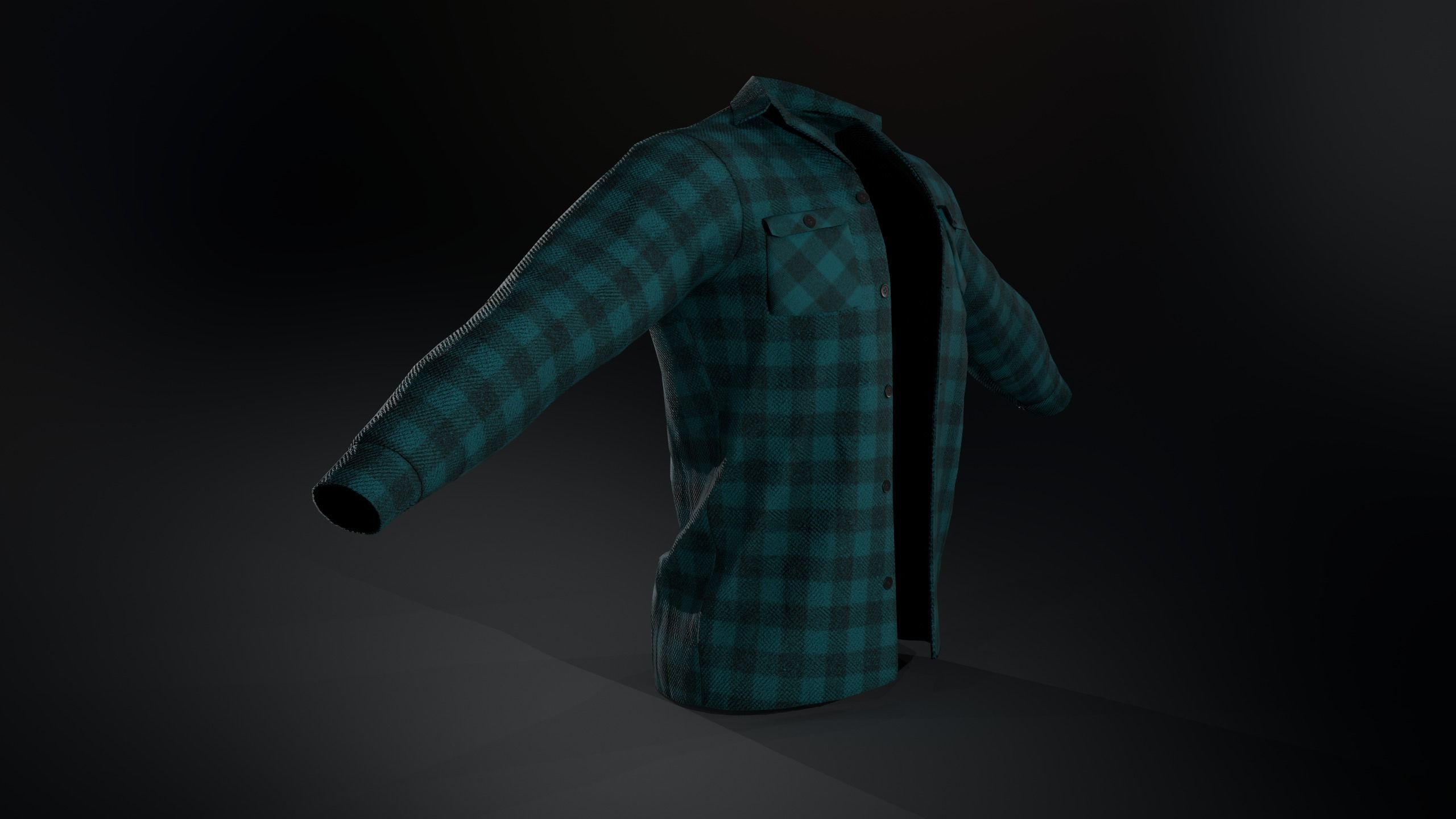 10 Flannel Shirt 3D Model Collection_21