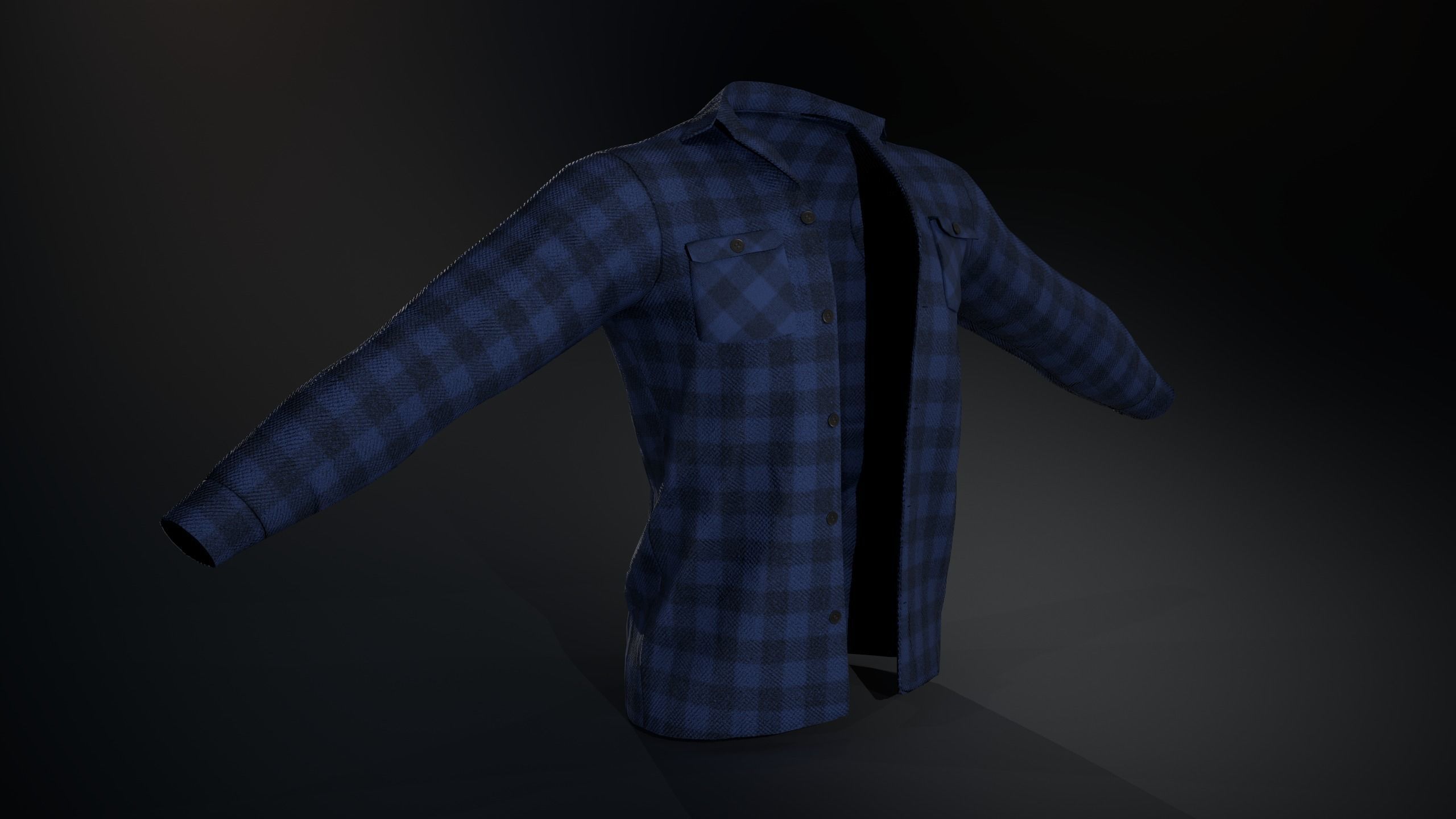 10 Flannel Shirt 3D Model Collection_14