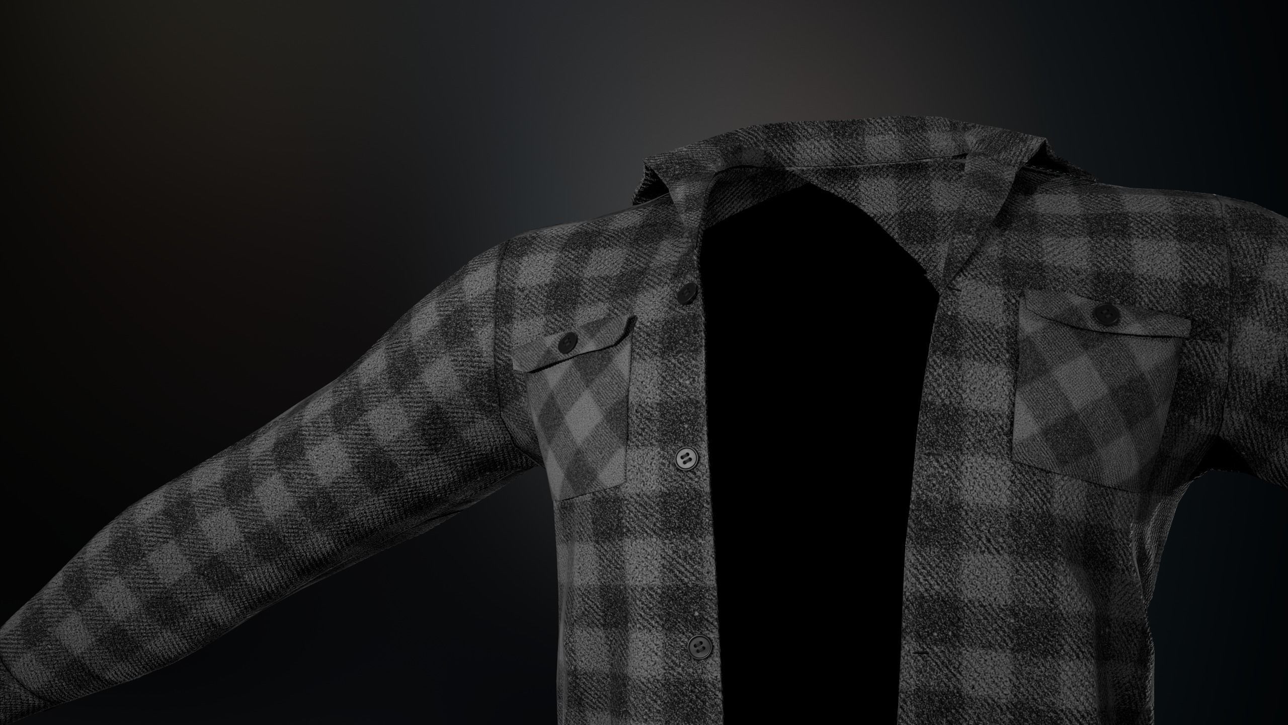 10 Flannel Shirt 3D Model Collection_19