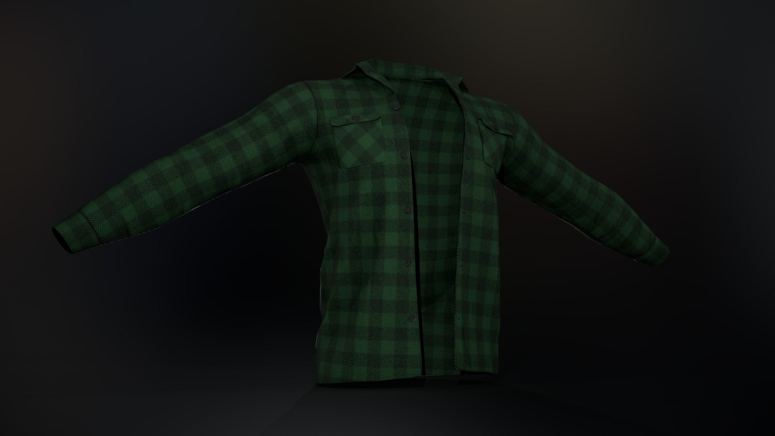 10 Flannel Shirt 3D Model Collection_27