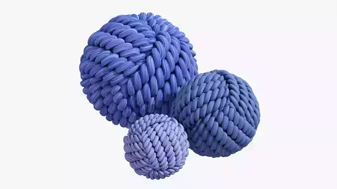 Decorative fabric balls Free 3D model