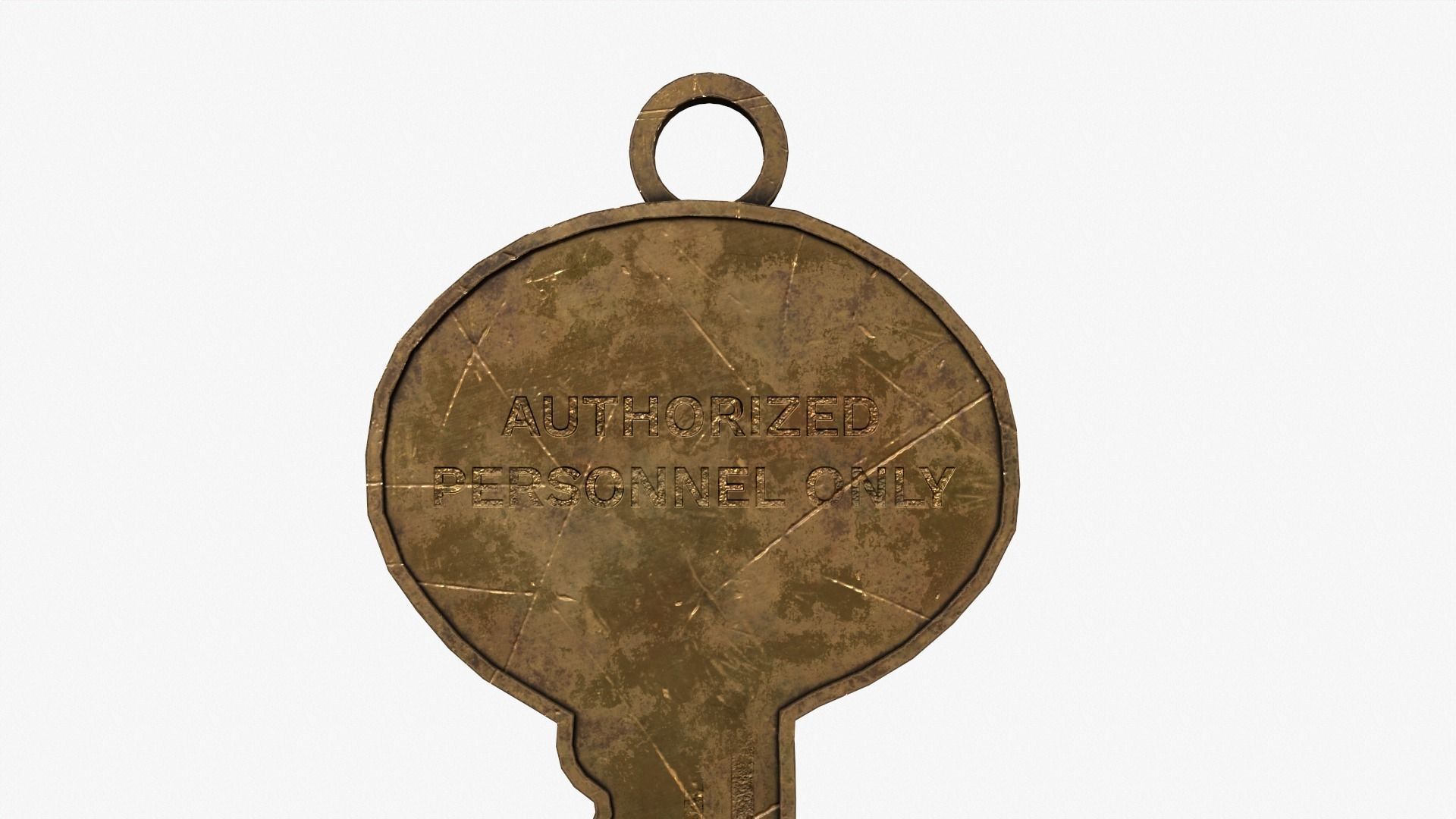 Medieval Copper Key Low-poly 3D model_11